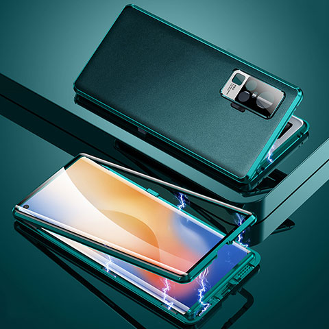 Coque Luxe Aluminum Metal Housse Etui M04 pour Vivo X51 5G Cyan