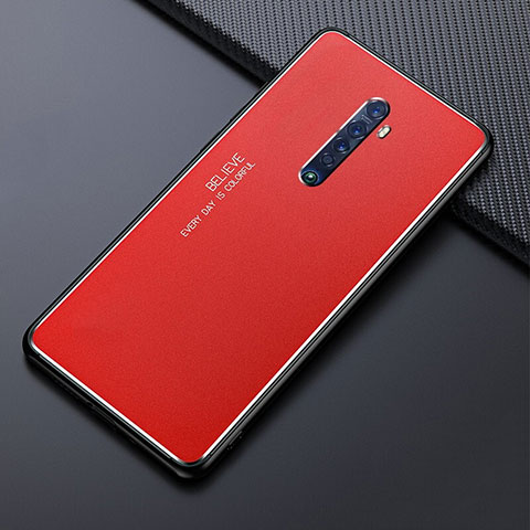 Coque Luxe Aluminum Metal Housse Etui M05 pour Oppo Reno2 Rouge