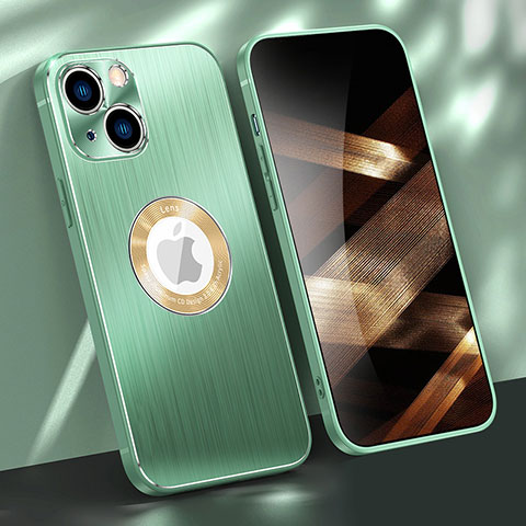 Coque Luxe Aluminum Metal Housse Etui M08 pour Apple iPhone 15 Plus Vert