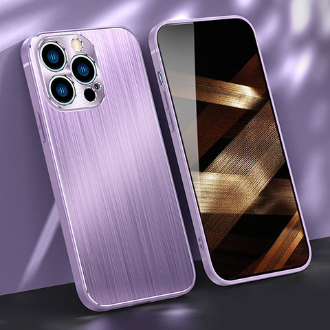 Coque Luxe Aluminum Metal Housse Etui M09 pour Apple iPhone 14 Pro Max Violet