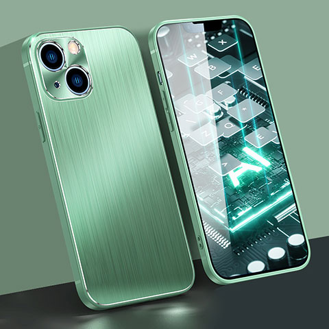 Coque Luxe Aluminum Metal Housse Etui M09 pour Apple iPhone 14 Vert