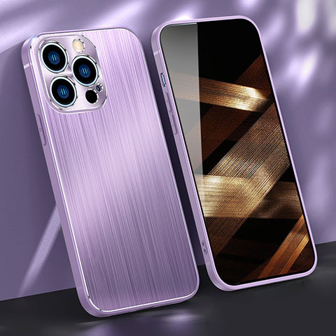 Coque Luxe Aluminum Metal Housse Etui M09 pour Apple iPhone 15 Pro Violet