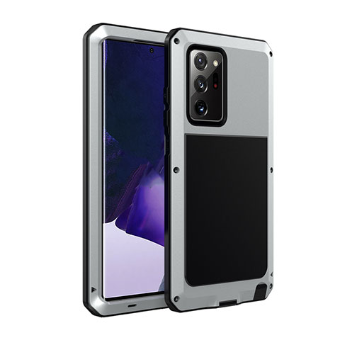 Coque Luxe Aluminum Metal Housse Etui N01 pour Samsung Galaxy Note 20 Ultra 5G Argent