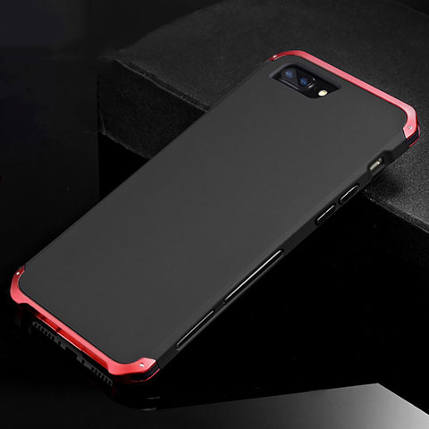 Coque Luxe Aluminum Metal Housse Etui pour Apple iPhone 7 Plus Rouge et Noir