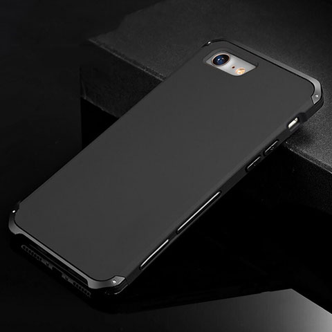 Coque Luxe Aluminum Metal Housse Etui pour Apple iPhone SE (2020) Noir