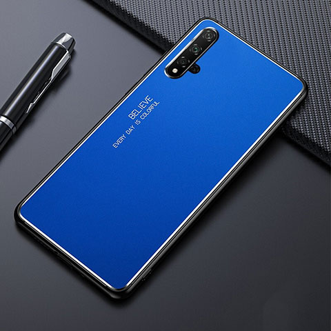 Coque Luxe Aluminum Metal Housse Etui pour Huawei Nova 5 Bleu