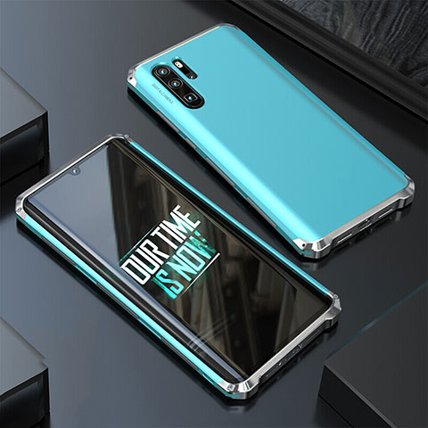 Coque Luxe Aluminum Metal Housse Etui pour Huawei P30 Pro Cyan