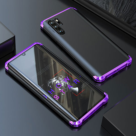 Coque Luxe Aluminum Metal Housse Etui pour Huawei P30 Pro New Edition Violet