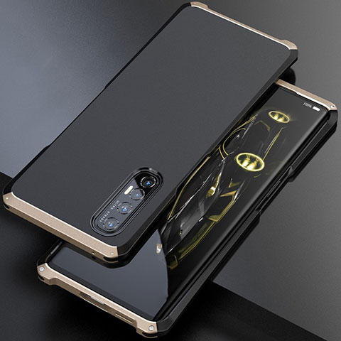 Coque Luxe Aluminum Metal Housse Etui pour Oppo Find X2 Neo Or