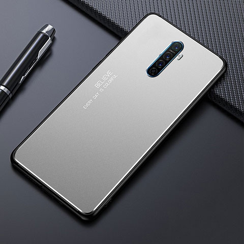 Coque Luxe Aluminum Metal Housse Etui pour Oppo Reno Ace Argent