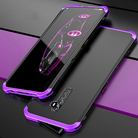 Coque Luxe Aluminum Metal Housse Etui pour Oppo Reno2 Violet