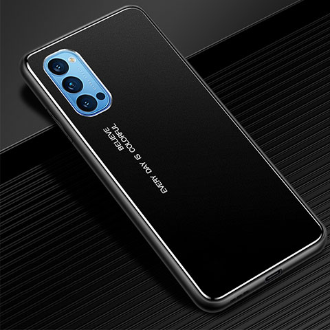 Coque Luxe Aluminum Metal Housse Etui pour Oppo Reno4 Pro 5G Noir