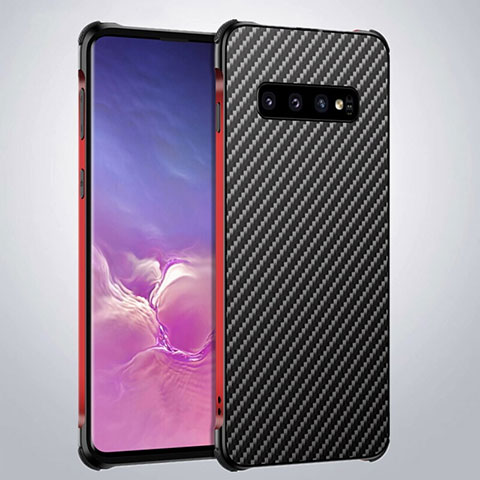 Coque Luxe Aluminum Metal Housse Etui pour Samsung Galaxy S10 5G Rouge