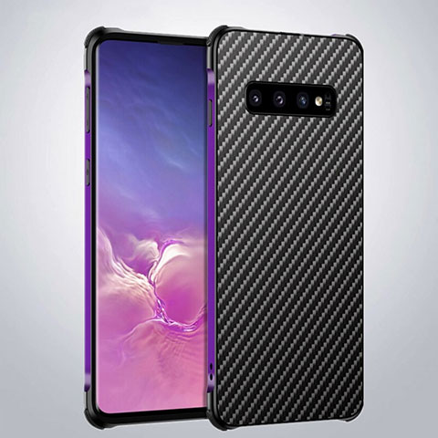 Coque Luxe Aluminum Metal Housse Etui pour Samsung Galaxy S10 Plus Violet