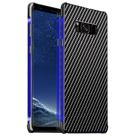 Coque Luxe Aluminum Metal Housse Etui pour Samsung Galaxy S8 Plus Bleu