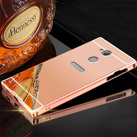 Coque Luxe Aluminum Metal Housse Etui pour Sony Xperia L2 Or Rose