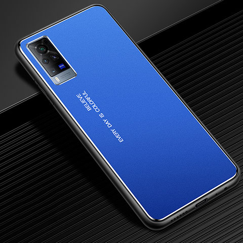 Coque Luxe Aluminum Metal Housse Etui pour Vivo X60 Pro 5G Bleu