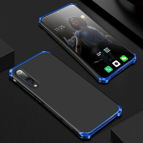 Coque Luxe Aluminum Metal Housse Etui pour Xiaomi Mi 9 Lite Bleu et Noir