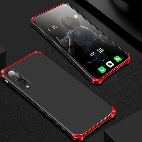 Coque Luxe Aluminum Metal Housse Etui pour Xiaomi Mi 9 Lite Rouge et Noir