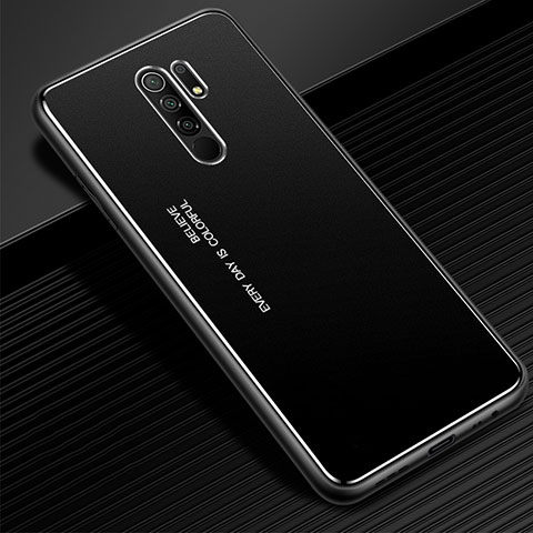 Coque Luxe Aluminum Metal Housse Etui pour Xiaomi Redmi 9 Prime India Noir