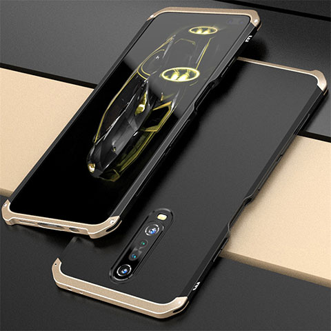 Coque Luxe Aluminum Metal Housse Etui pour Xiaomi Redmi K30 4G Or et Noir