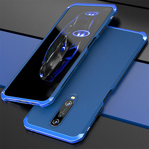 Coque Luxe Aluminum Metal Housse Etui pour Xiaomi Redmi K30i 5G Bleu