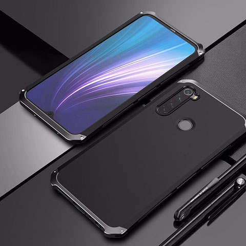 Coque Luxe Aluminum Metal Housse Etui pour Xiaomi Redmi Note 8 (2021) Noir