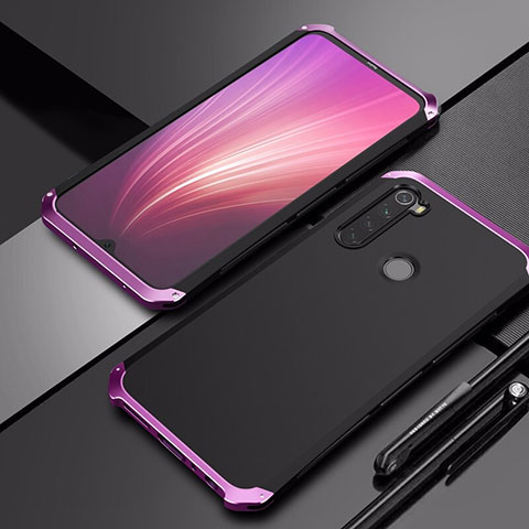 Coque Luxe Aluminum Metal Housse Etui pour Xiaomi Redmi Note 8T Violet