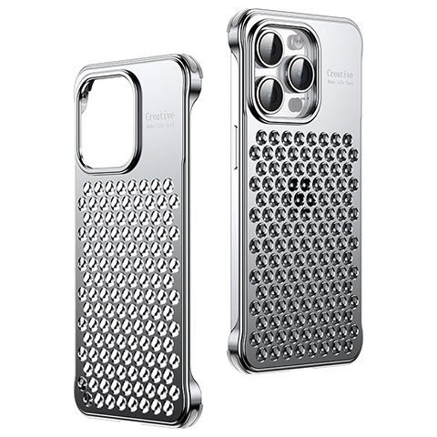 Coque Luxe Aluminum Metal Housse Etui QC1 pour Apple iPhone 13 Pro Argent