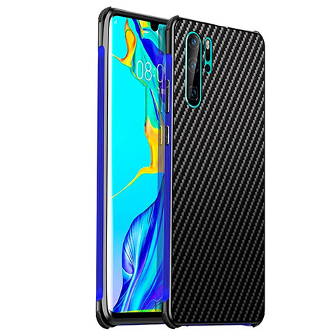 Coque Luxe Aluminum Metal Housse Etui S01 pour Huawei P30 Pro Bleu