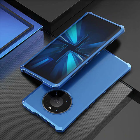 Coque Luxe Aluminum Metal Housse Etui T01 pour Huawei Mate 40 Pro Bleu