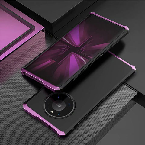 Coque Luxe Aluminum Metal Housse Etui T01 pour Huawei Mate 40E Pro 4G Violet