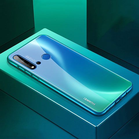 Coque Luxe Aluminum Metal Housse Etui T01 pour Huawei Nova 5i Cyan