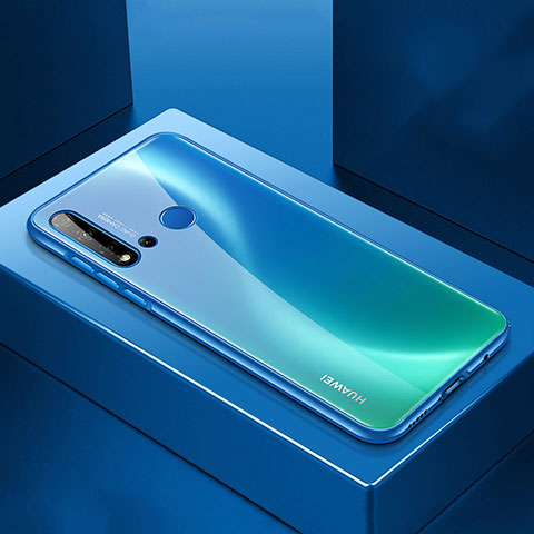 Coque Luxe Aluminum Metal Housse Etui T01 pour Huawei P20 Lite (2019) Bleu