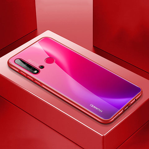 Coque Luxe Aluminum Metal Housse Etui T01 pour Huawei P20 Lite (2019) Rouge