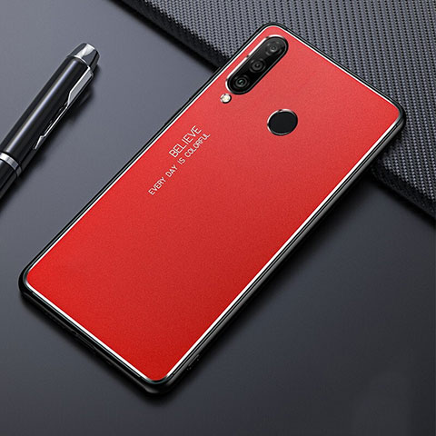 Coque Luxe Aluminum Metal Housse Etui T01 pour Huawei P30 Lite Rouge