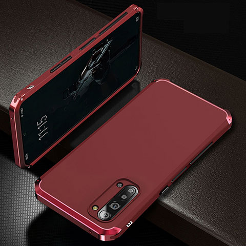 Coque Luxe Aluminum Metal Housse Etui T01 pour Oppo K7 5G Rouge