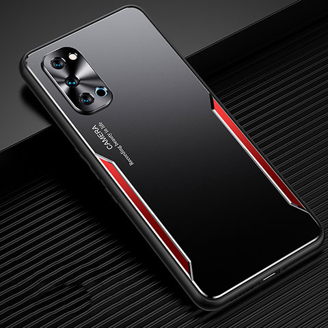 Coque Luxe Aluminum Metal Housse Etui T01 pour Oppo Reno4 Pro 5G Rouge