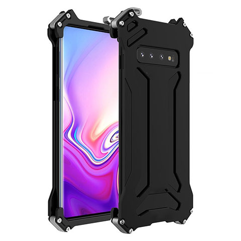 Coque Luxe Aluminum Metal Housse Etui T01 pour Samsung Galaxy S10 Noir