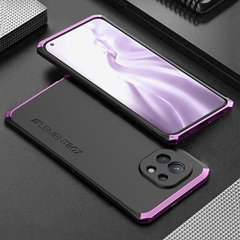 Coque Luxe Aluminum Metal Housse Etui T01 pour Xiaomi Mi 11 5G Violet