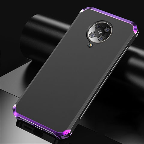 Coque Luxe Aluminum Metal Housse Etui T01 pour Xiaomi Redmi K30 Pro 5G Violet