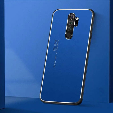 Coque Luxe Aluminum Metal Housse Etui T01 pour Xiaomi Redmi Note 8 Pro Bleu