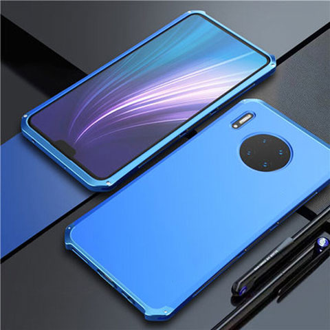 Coque Luxe Aluminum Metal Housse Etui T02 pour Huawei Mate 30E Pro 5G Bleu