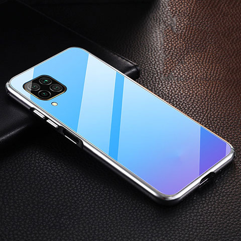 Coque Luxe Aluminum Metal Housse Etui T02 pour Huawei Nova 7i Bleu Ciel