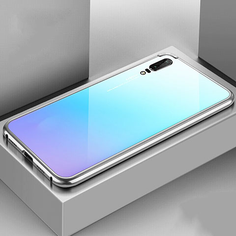 Coque Luxe Aluminum Metal Housse Etui T02 pour Huawei P20 Argent