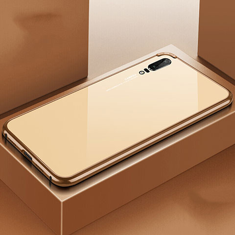 Coque Luxe Aluminum Metal Housse Etui T02 pour Huawei P20 Or