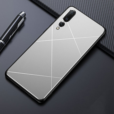 Coque Luxe Aluminum Metal Housse Etui T02 pour Huawei P20 Pro Argent