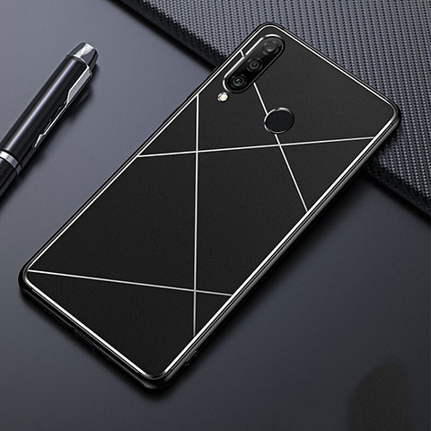 Coque Luxe Aluminum Metal Housse Etui T02 pour Huawei P30 Lite New Edition Noir