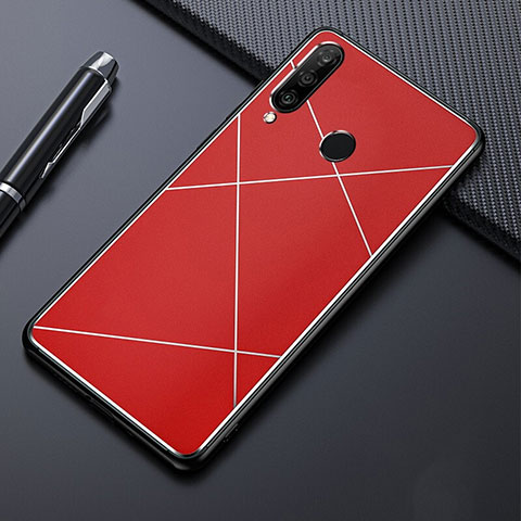 Coque Luxe Aluminum Metal Housse Etui T02 pour Huawei P30 Lite XL Rouge