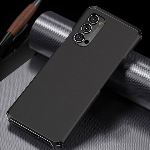 Coque Luxe Aluminum Metal Housse Etui T02 pour Oppo Reno4 5G Noir